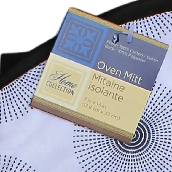 Home Collection 10 Piece Kitchen Linens Set Black & White Mod Retro Funky - Picture 9 of 9